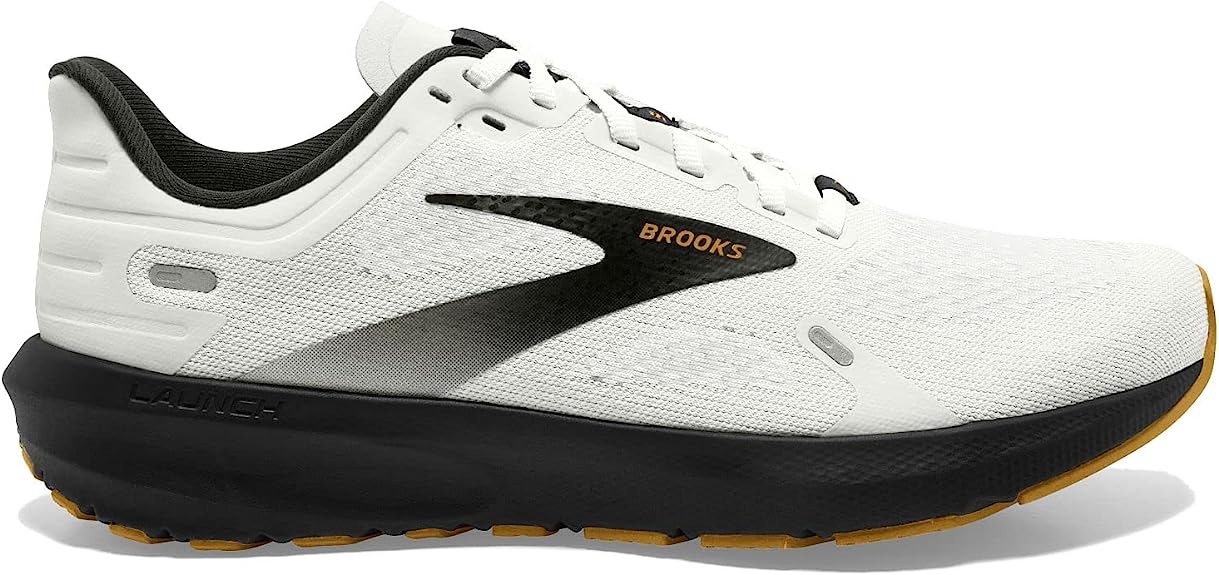 Women's Brooks Launch 9, White/Black/Tan, 9.5 B Medium