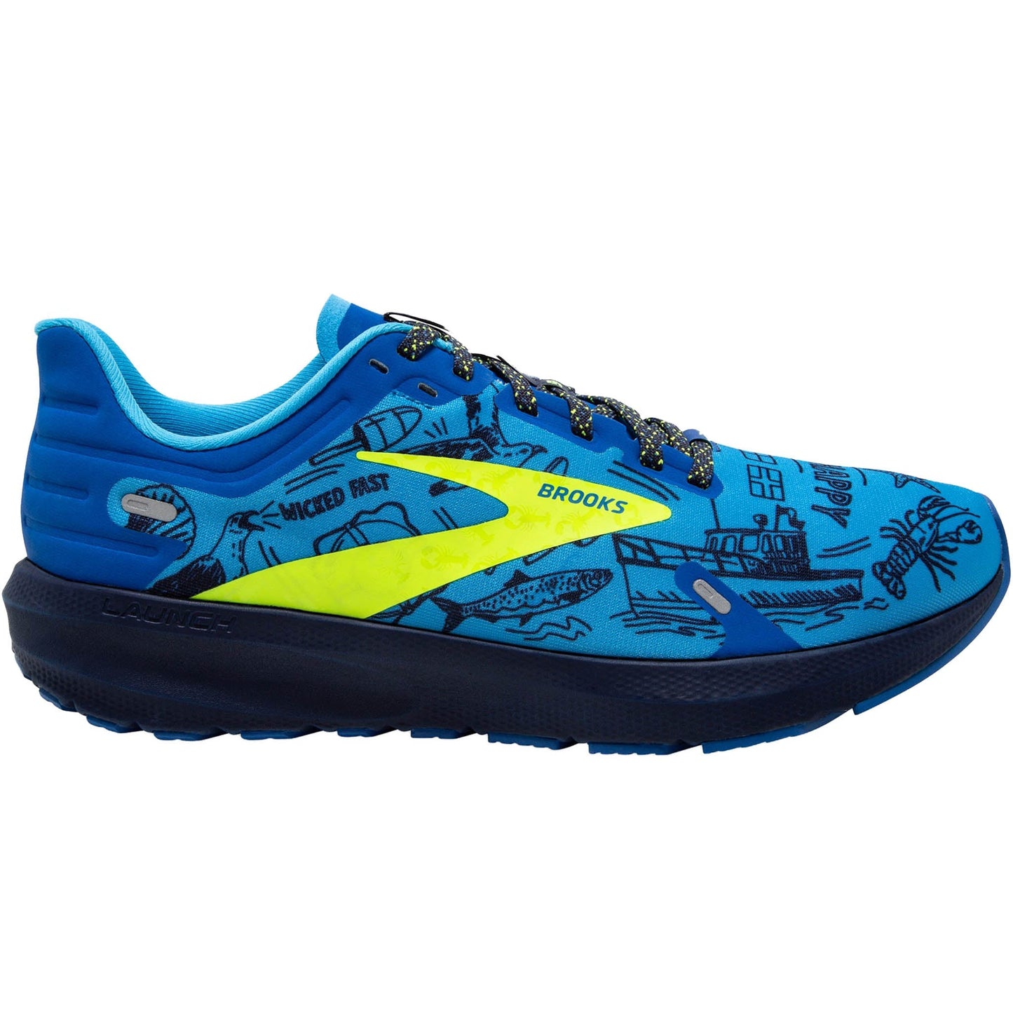 Women's Brooks Launch 9, Nautical Blue/Nightlife/Peacoat, 11 B Medium