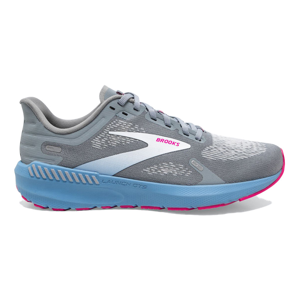 Women's Brooks Launch GTS 9, Grey/Blue/Pink, 8.5 B Medium