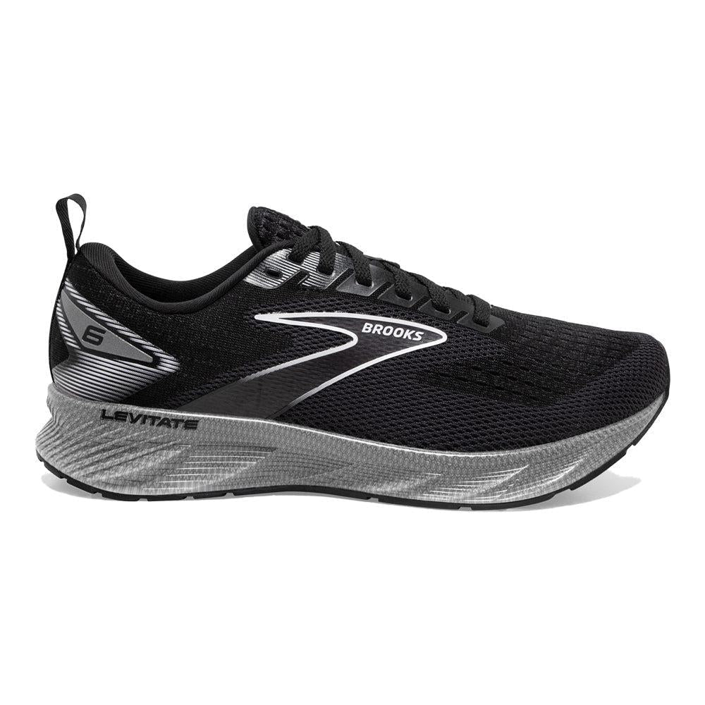 Women's Brooks Levitate 6, Black/Blackened Pearl/White, 6 B Medium