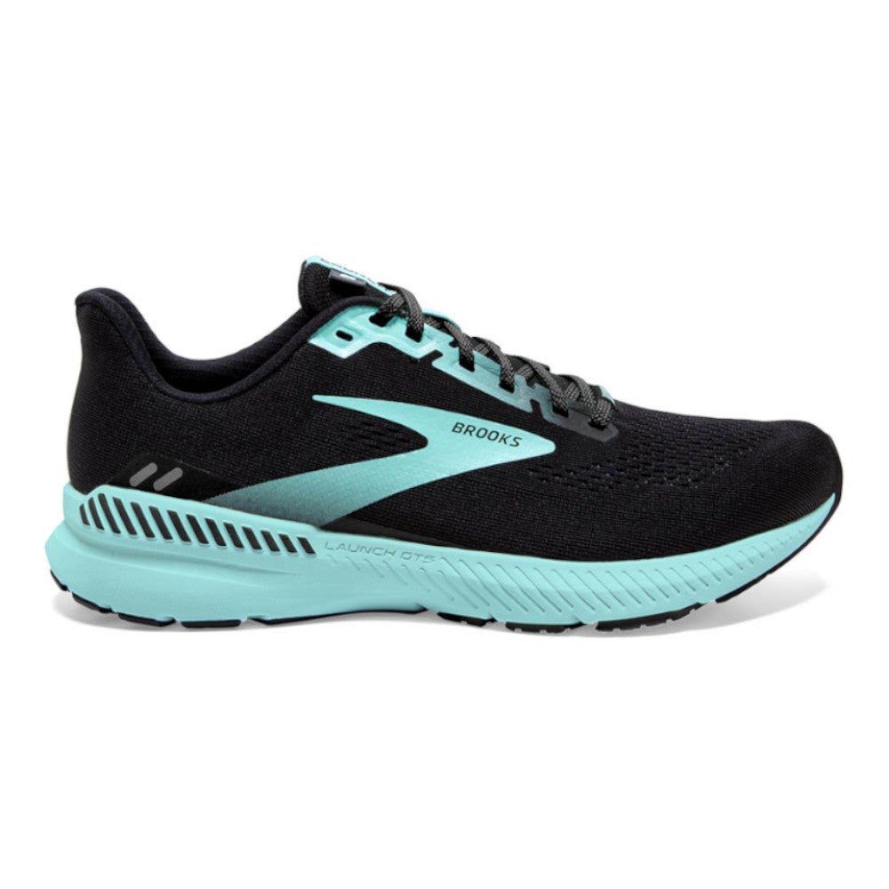 Women's Brooks Launch GTS 8, Black/Ebony/Blue Tint, 7.5 B Medium