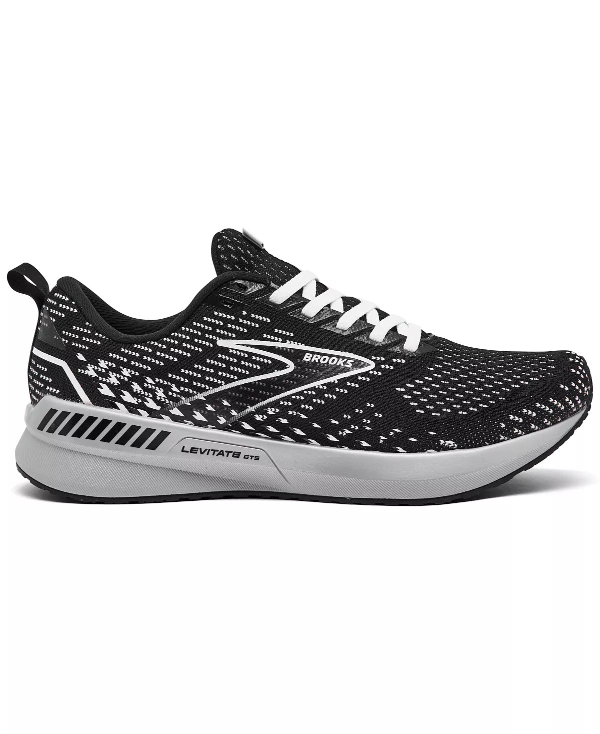Women's Brooks Levitate GTS 5, Black/Grey/White, 6.5 B Medium