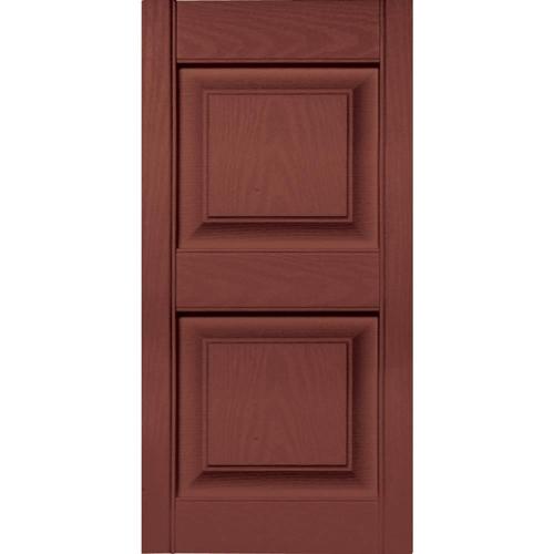 15 in. Vinyl Raised Panel Shutters in Burgundy Red - Set of 2 (14.75 in. W*1 in. D*74.75 in. H (9.6 lbs.))