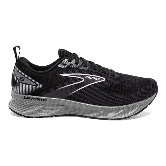 Women's Brooks Levitate 6, Black/Blackened Pearl/White, 9 B Medium